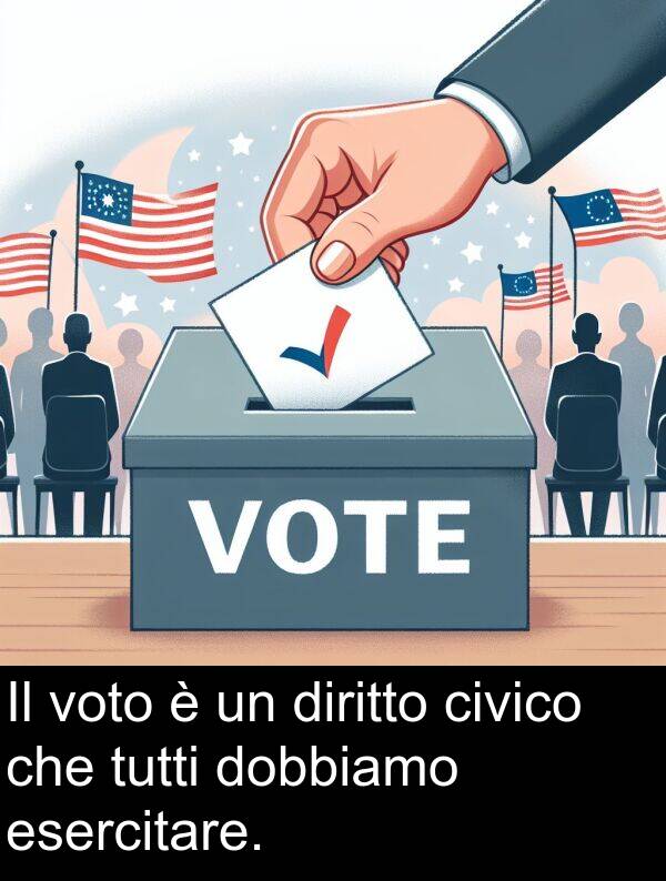 tutti: Il voto è un diritto civico che tutti dobbiamo esercitare.