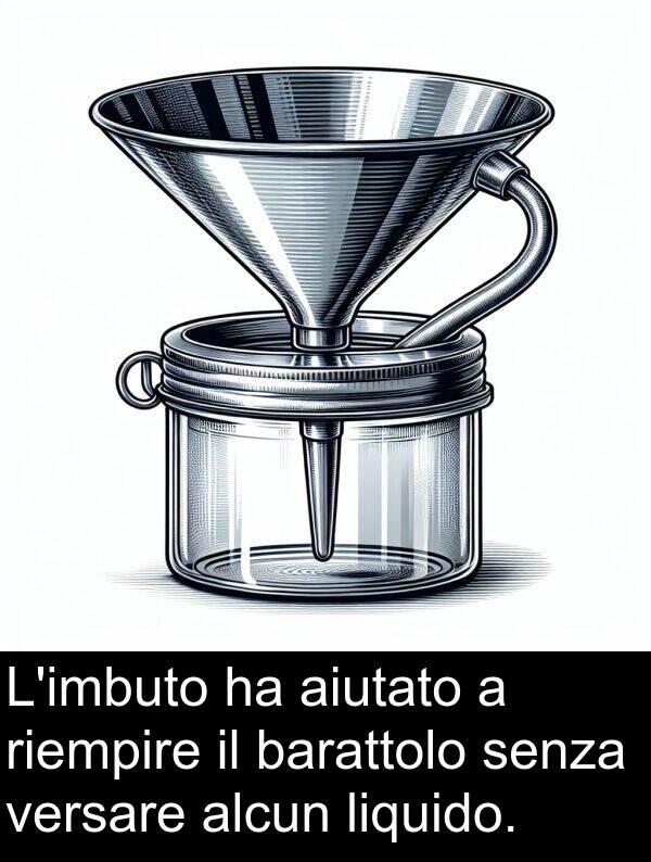 liquido: L'imbuto ha aiutato a riempire il barattolo senza versare alcun liquido.