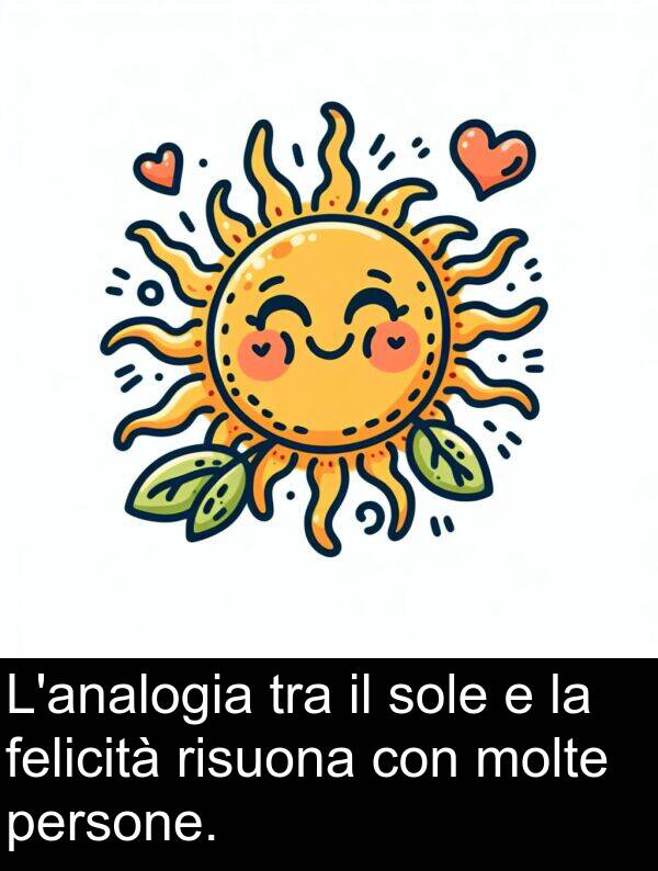 tra: L'analogia tra il sole e la felicità risuona con molte persone.
