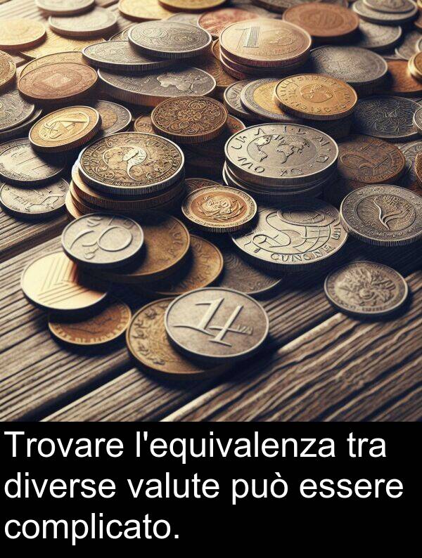 valute: Trovare l'equivalenza tra diverse valute può essere complicato.