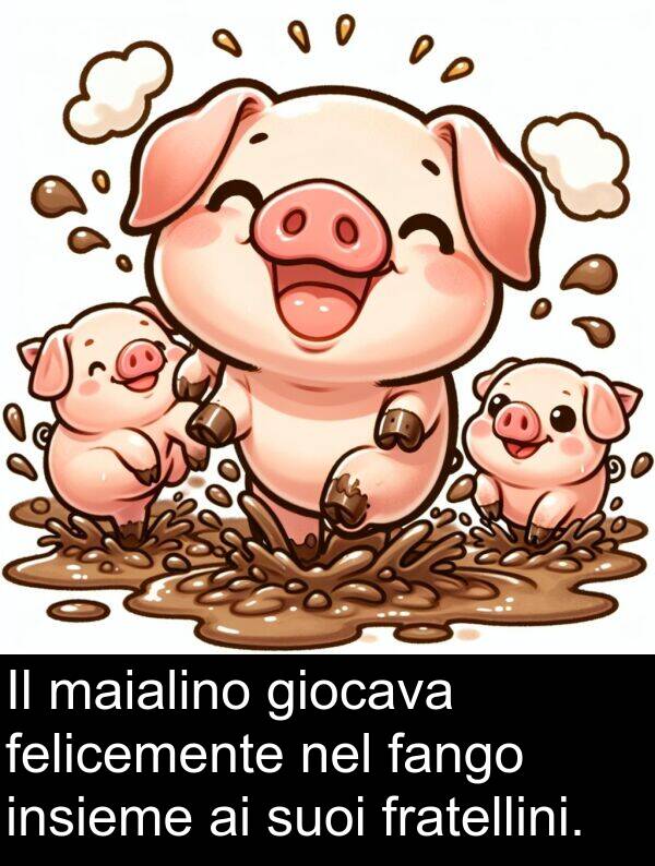 maialino: Il maialino giocava felicemente nel fango insieme ai suoi fratellini.