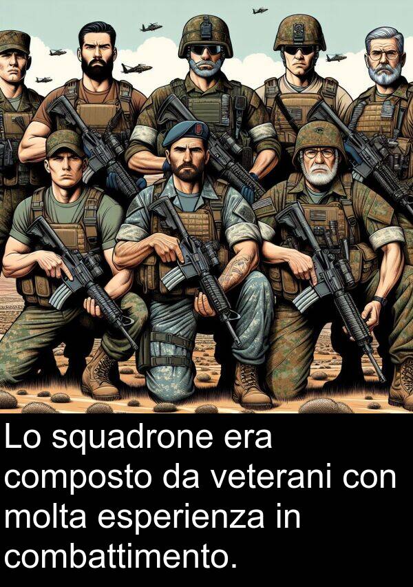 combattimento: Lo squadrone era composto da veterani con molta esperienza in combattimento.
