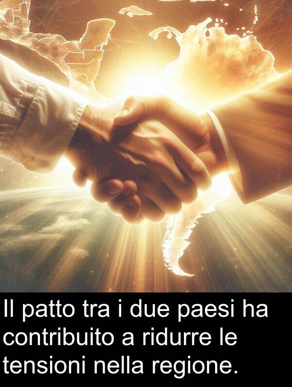 tensioni: Il patto tra i due paesi ha contribuito a ridurre le tensioni nella regione.