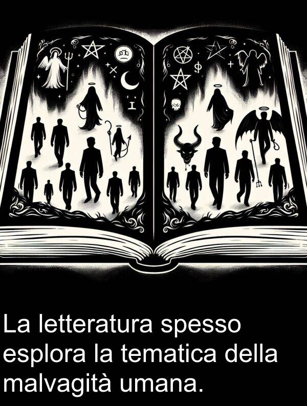 tematica: La letteratura spesso esplora la tematica della malvagità umana.