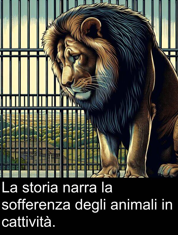 degli: La storia narra la sofferenza degli animali in cattività.