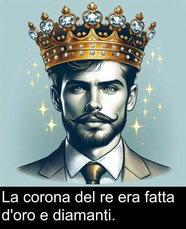 del: La corona del re era fatta d'oro e diamanti.