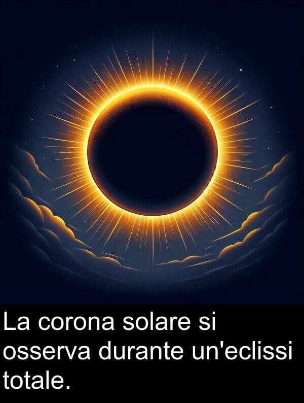 totale: La corona solare si osserva durante un'eclissi totale.