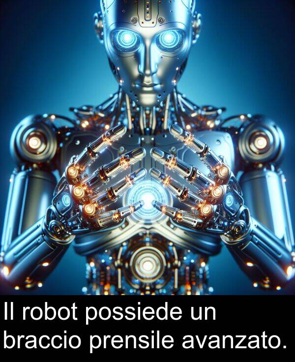 braccio: Il robot possiede un braccio prensile avanzato.