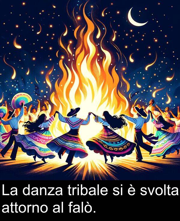 falò: La danza tribale si è svolta attorno al falò.