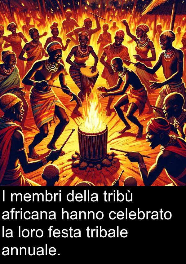 tribù: I membri della tribù africana hanno celebrato la loro festa tribale annuale.