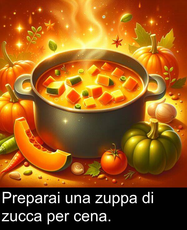 zucca: Preparai una zuppa di zucca per cena.