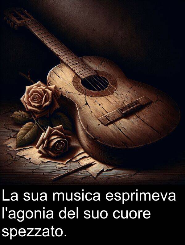 spezzato: La sua musica esprimeva l'agonia del suo cuore spezzato.