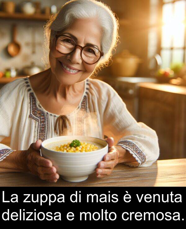 deliziosa: La zuppa di mais è venuta deliziosa e molto cremosa.