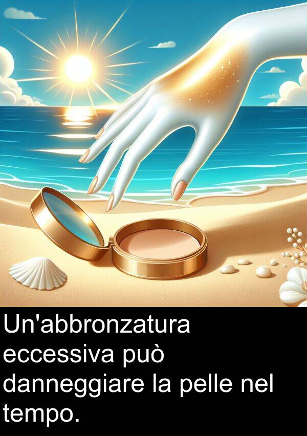 tempo: Un'abbronzatura eccessiva può danneggiare la pelle nel tempo.