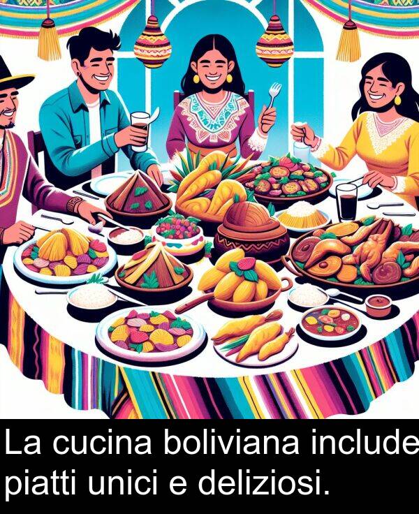 boliviana: La cucina boliviana include piatti unici e deliziosi.