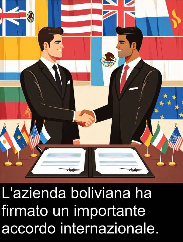 boliviana: L'azienda boliviana ha firmato un importante accordo internazionale.