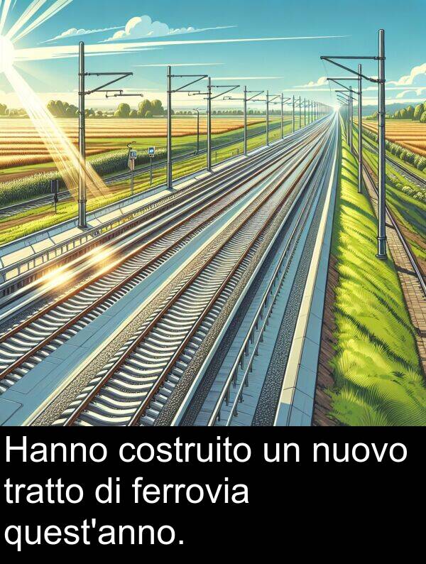 ferrovia: Hanno costruito un nuovo tratto di ferrovia quest'anno.