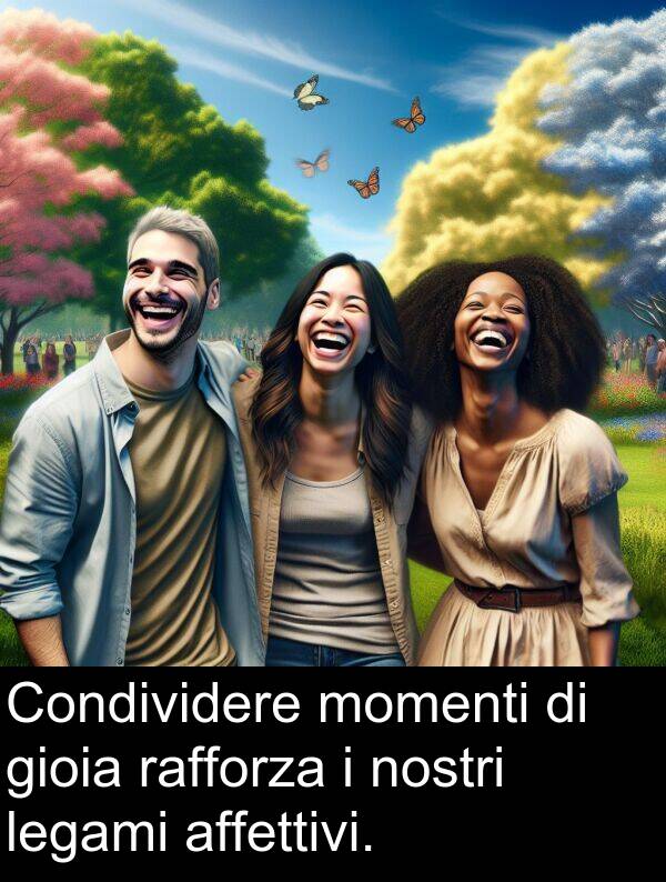 nostri: Condividere momenti di gioia rafforza i nostri legami affettivi.