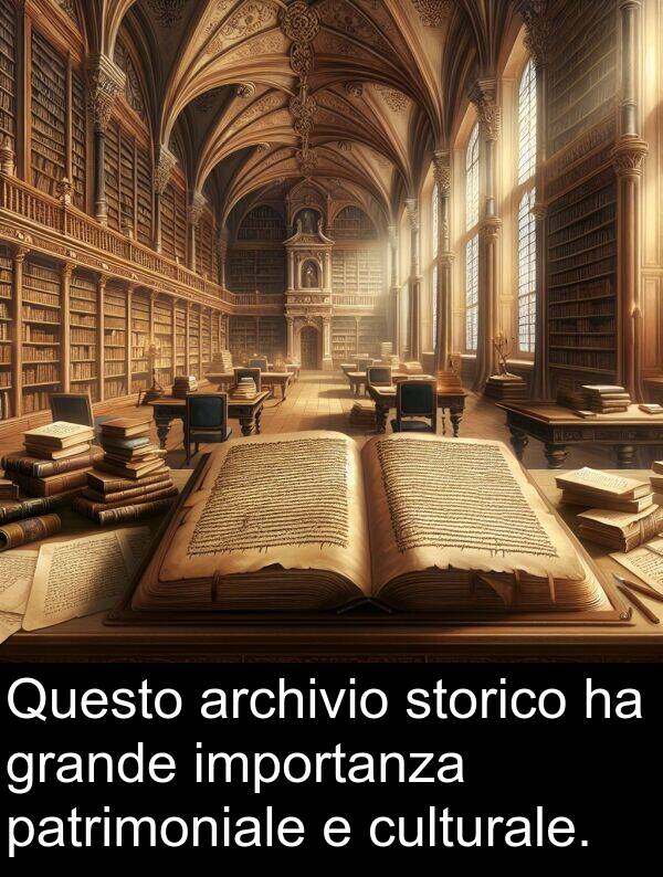 storico: Questo archivio storico ha grande importanza patrimoniale e culturale.