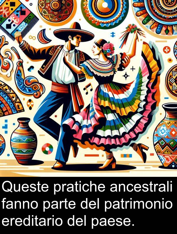 parte: Queste pratiche ancestrali fanno parte del patrimonio ereditario del paese.