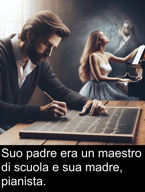 maestro: Suo padre era un maestro di scuola e sua madre, pianista.