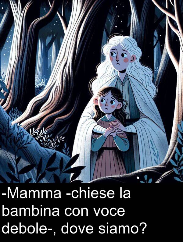 dove: -Mamma -chiese la bambina con voce debole-, dove siamo?