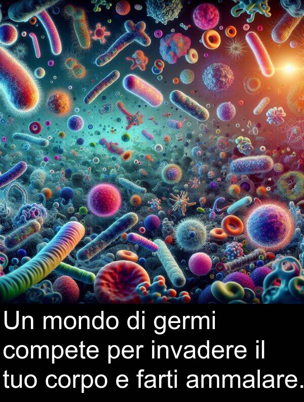 farti: Un mondo di germi compete per invadere il tuo corpo e farti ammalare.