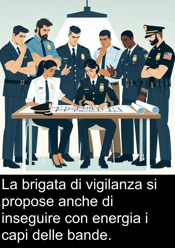 bande: La brigata di vigilanza si propose anche di inseguire con energia i capi delle bande.