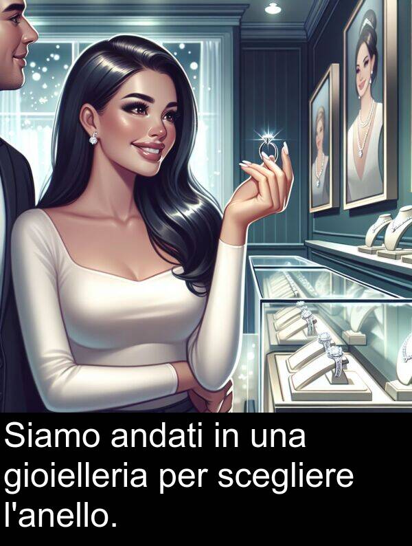 scegliere: Siamo andati in una gioielleria per scegliere l'anello.