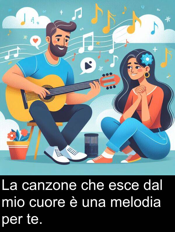 dal: La canzone che esce dal mio cuore è una melodia per te.