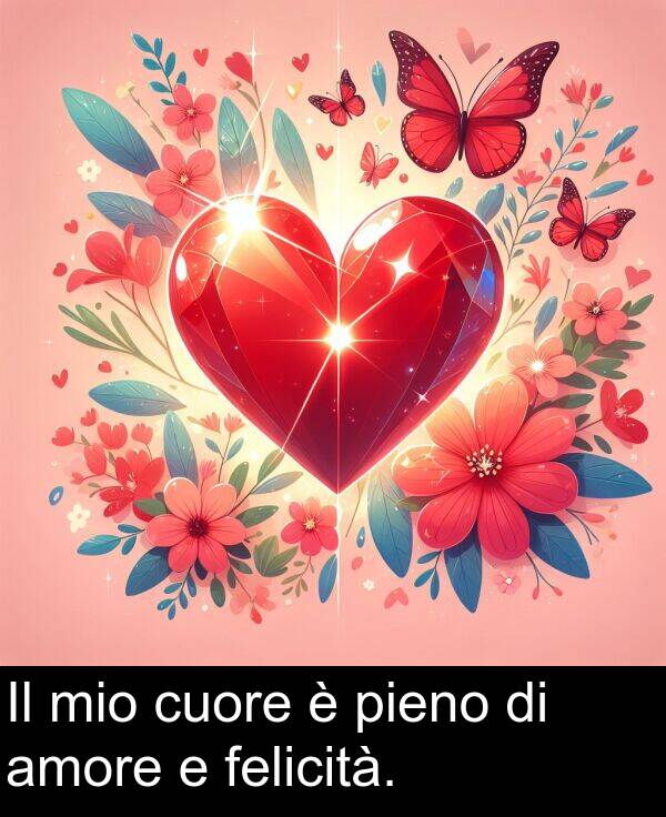 cuore: Il mio cuore è pieno di amore e felicità.