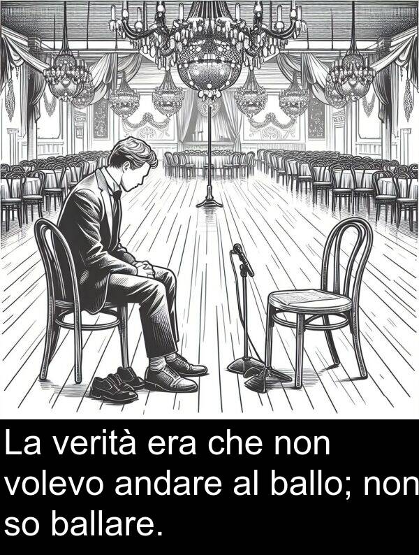 ballare: La verità era che non volevo andare al ballo; non so ballare.