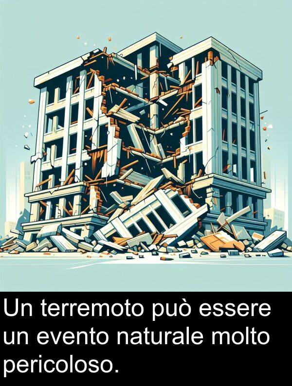 pericoloso: Un terremoto può essere un evento naturale molto pericoloso.