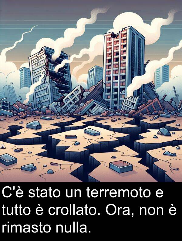 rimasto: C'è stato un terremoto e tutto è crollato. Ora, non è rimasto nulla.
