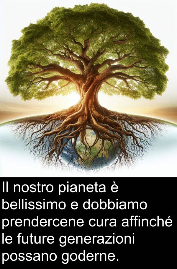 pianeta: Il nostro pianeta è bellissimo e dobbiamo prendercene cura affinché le future generazioni possano goderne.