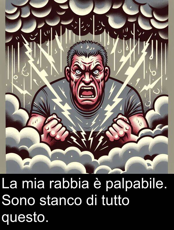 questo: La mia rabbia è palpabile. Sono stanco di tutto questo.