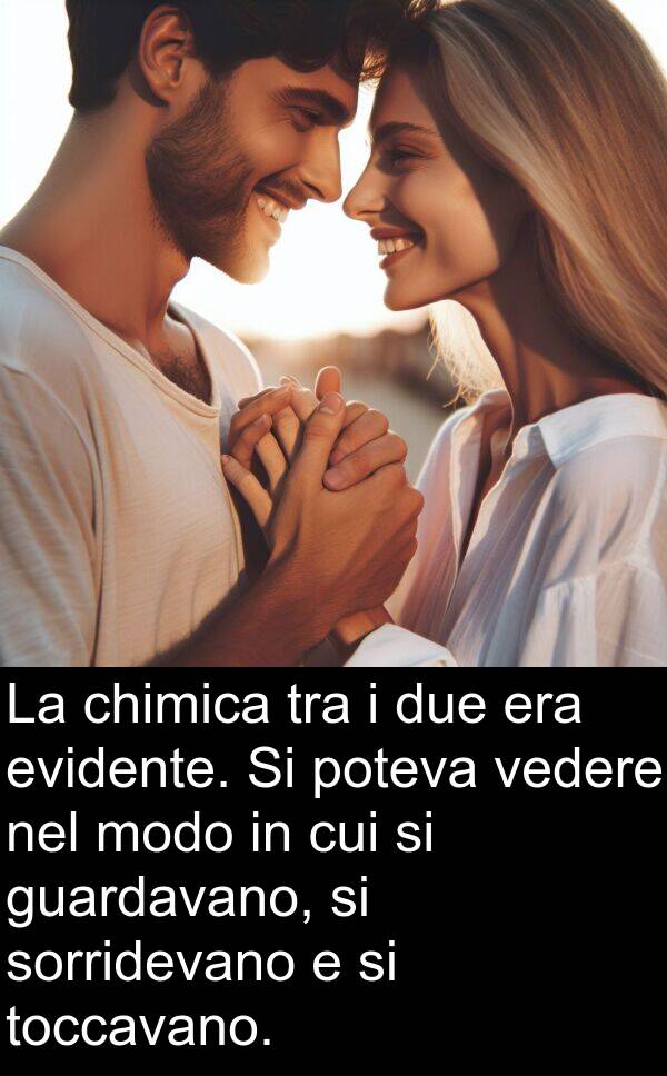 cui: La chimica tra i due era evidente. Si poteva vedere nel modo in cui si guardavano, si sorridevano e si toccavano.
