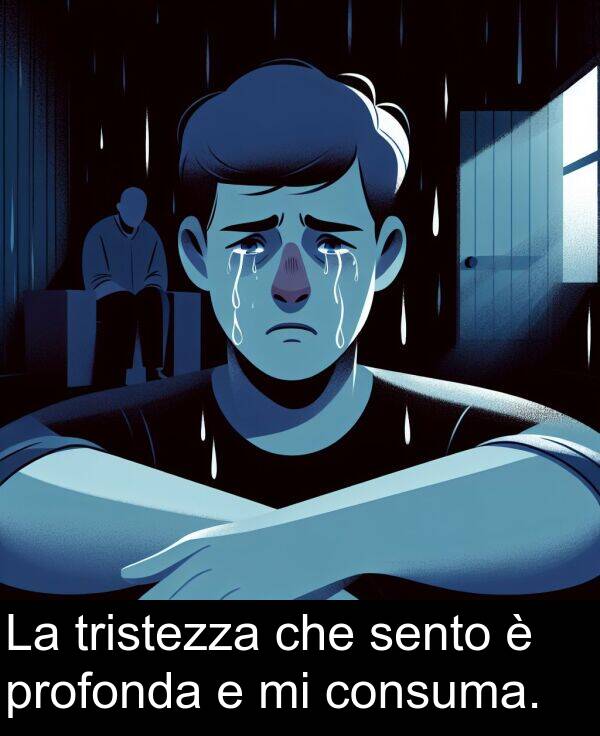 che: La tristezza che sento è profonda e mi consuma.