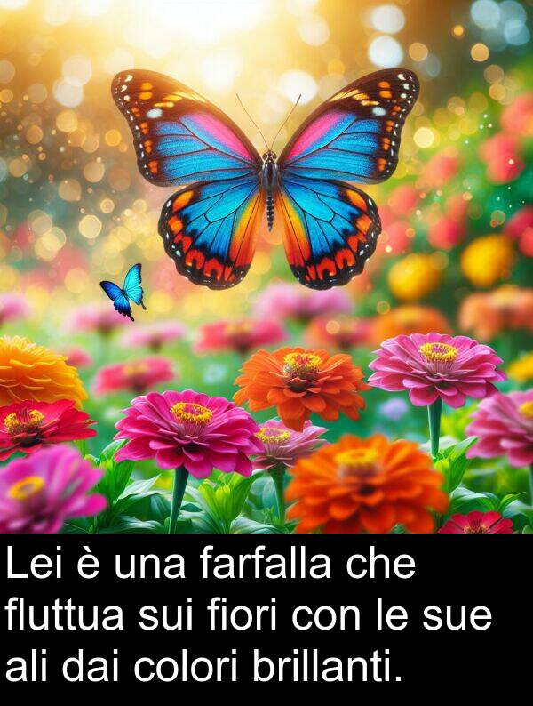 farfalla: Lei è una farfalla che fluttua sui fiori con le sue ali dai colori brillanti.
