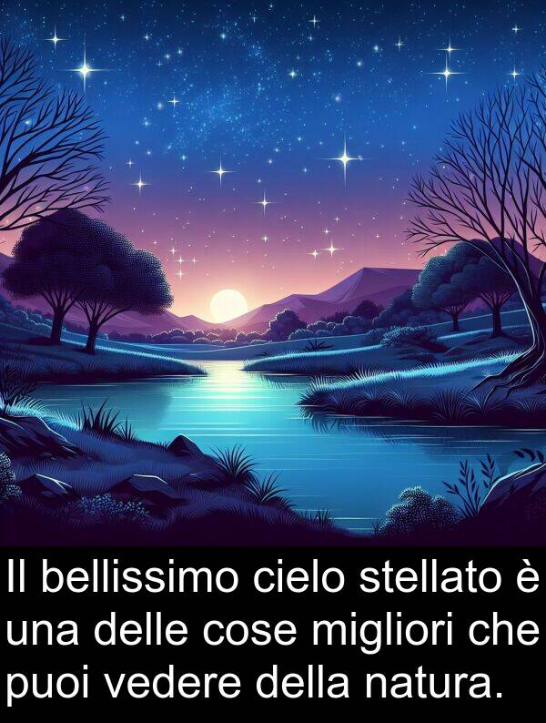 cose: Il bellissimo cielo stellato è una delle cose migliori che puoi vedere della natura.