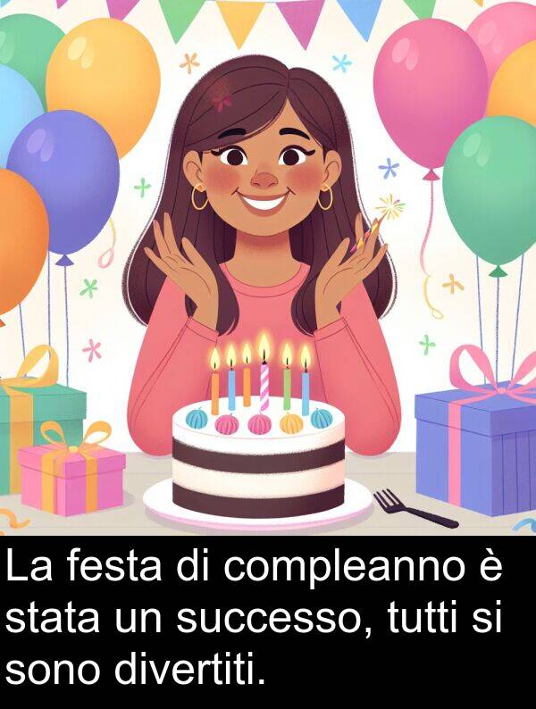 stata: La festa di compleanno è stata un successo, tutti si sono divertiti.