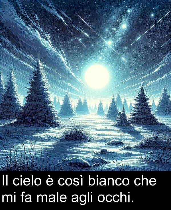 che: Il cielo è così bianco che mi fa male agli occhi.