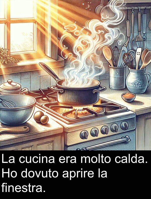 finestra: La cucina era molto calda. Ho dovuto aprire la finestra.