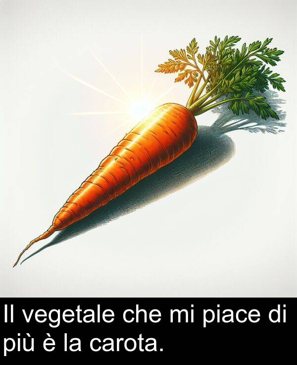 che: Il vegetale che mi piace di più è la carota.