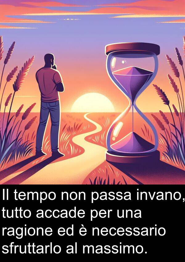 passa: Il tempo non passa invano, tutto accade per una ragione ed è necessario sfruttarlo al massimo.