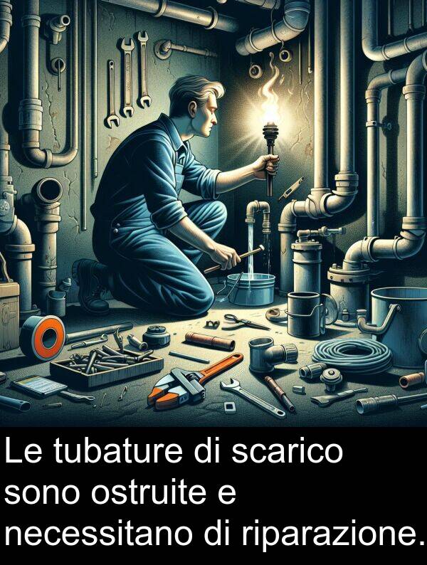 necessitano: Le tubature di scarico sono ostruite e necessitano di riparazione.