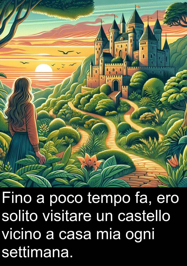 settimana: Fino a poco tempo fa, ero solito visitare un castello vicino a casa mia ogni settimana.