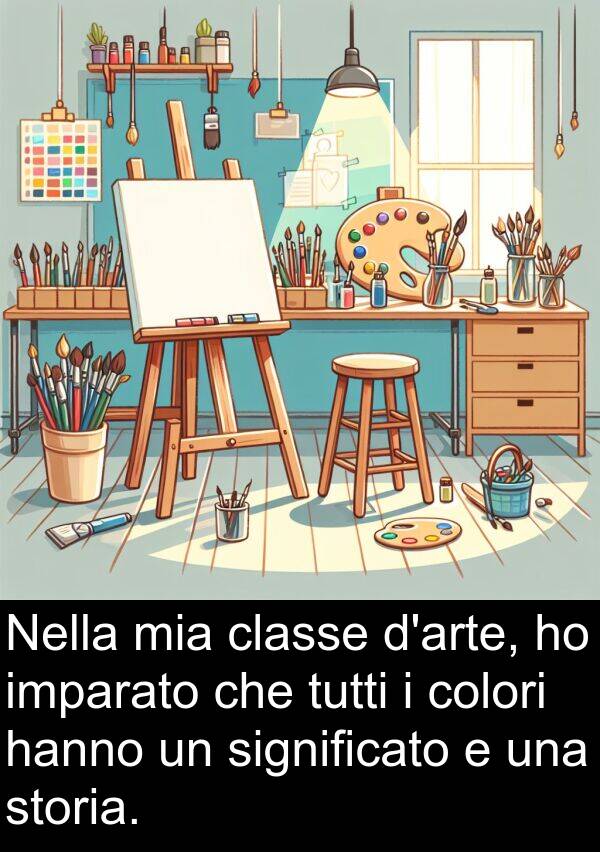 colori: Nella mia classe d'arte, ho imparato che tutti i colori hanno un significato e una storia.