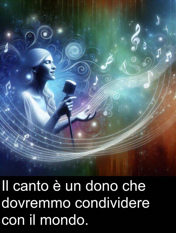 dovremmo: Il canto è un dono che dovremmo condividere con il mondo.