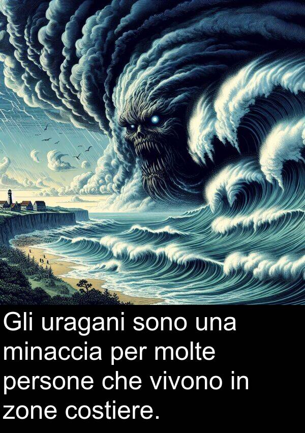zone: Gli uragani sono una minaccia per molte persone che vivono in zone costiere.